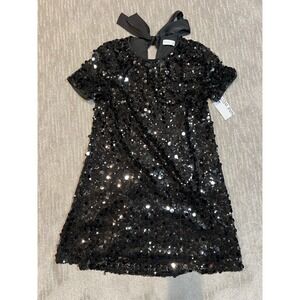 Nine West black sequin short-sleeve mini shift dress, NWT